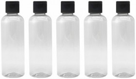 Дорожный набор флаконов в косметичке с наклейками, 5х100 мл, цвет черный, DASWERK, 609304