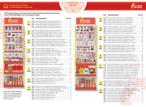 Стойка для размещения товара напольная ОСТРОВ СОКРОВИЩ, 2050x600x500 мм, 25 крючков, 3 полки, металл, 504877