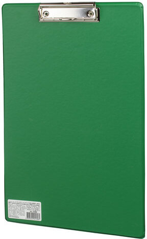 Доска-планшет BRAUBERG "Comfort" с прижимом А4 (230х350 мм), картон/ПВХ, РОССИЯ, ЗЕЛЕНАЯ, 222663