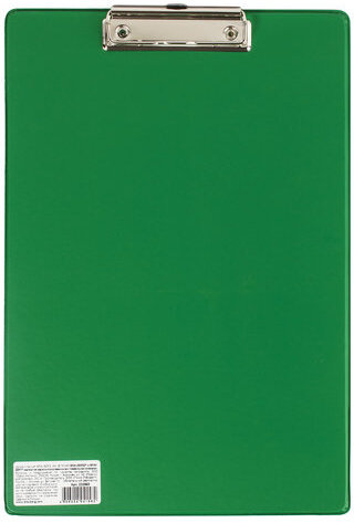 Доска-планшет BRAUBERG "Comfort" с прижимом А4 (230х350 мм), картон/ПВХ, РОССИЯ, ЗЕЛЕНАЯ, 222663