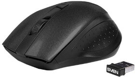 Мышь беспроводная SVEN RX-325, 3 кнопки + 1 колесо-кнопка, оптическая, черная, SV-03200325WB