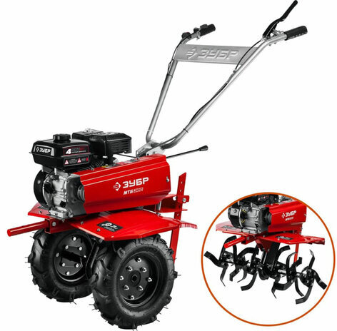 Бензиновый мотоблок ЗУБР МТБ-300, 5150 Вт, 4-тактный, 7 л.с., объем двигателя 212 см3, МТБ-300