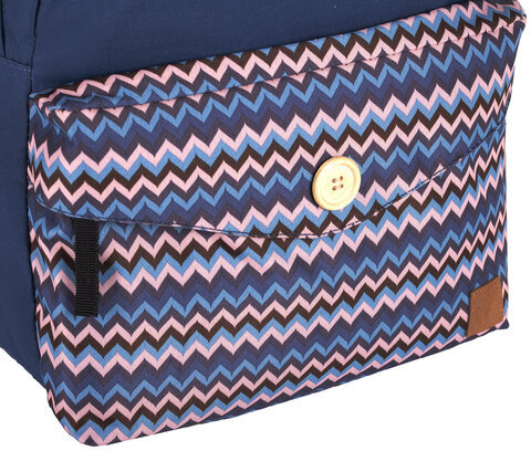 Рюкзак BRAUBERG, универсальный, сити-формат, синий, карман с пуговицей, 20 литров, 40х28х12 см, 225352