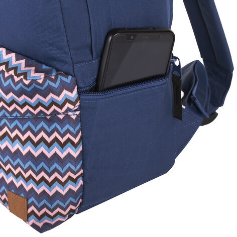 Рюкзак BRAUBERG, универсальный, сити-формат, синий, карман с пуговицей, 20 литров, 40х28х12 см, 225352