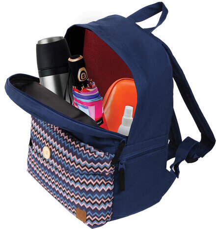 Рюкзак BRAUBERG, универсальный, сити-формат, синий, карман с пуговицей, 20 литров, 40х28х12 см, 225352