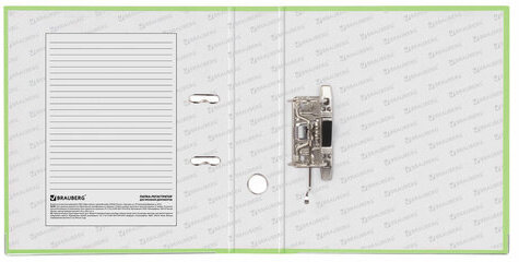 Папка-регистратор BRAUBERG с покрытием из ПВХ, 80 мм, с уголком, лайм (удвоенный срок службы), 227196