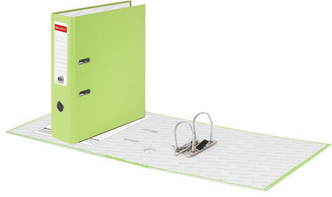 Папка-регистратор BRAUBERG с покрытием из ПВХ, 80 мм, с уголком, лайм (удвоенный срок службы), 227196