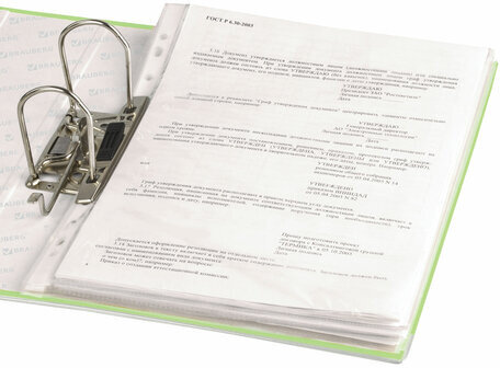 Папка-регистратор BRAUBERG с покрытием из ПВХ, 80 мм, с уголком, лайм (удвоенный срок службы), 227196