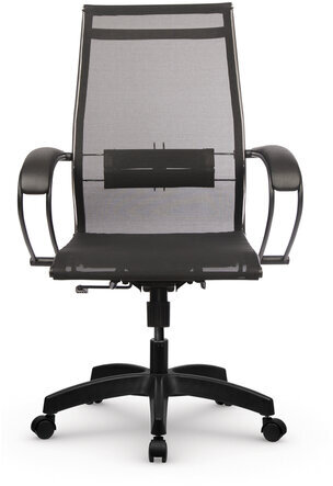 Кресло офисное МЕТТА "К-9" пластик, прочная сетка, сиденье и спинка регулируемые, черное