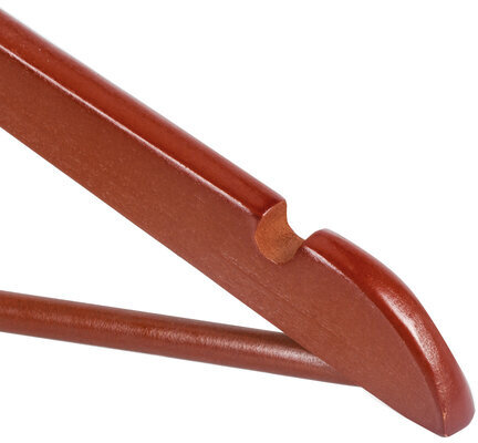 Вешалки-плечики, размер 48-50, КОМПЛЕКТ 5 шт., дерево, перекладина, цвет вишня, BRABIX "Стандарт", 601161