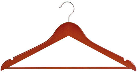 Вешалки-плечики, размер 48-50, КОМПЛЕКТ 5 шт., дерево, перекладина, цвет вишня, BRABIX "Стандарт", 601161