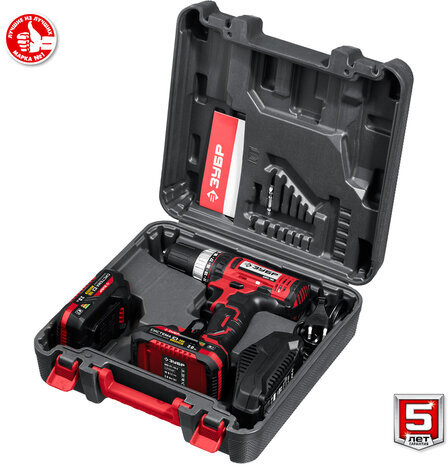 Дрель-шуруповерт безударная АККУМУЛЯТОРНАЯ, с двумя аккумуляторами 2 Ач, 18 В, ЗУБР ДШЛ-185-22