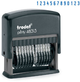 Нумератор 13-разрядный, оттиск 42х3,8 мм, синий, TRODAT 48313, корпус черный, 53198