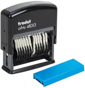 Нумератор 13-разрядный, оттиск 42х3,8 мм, синий, TRODAT 48313, корпус черный, 53198