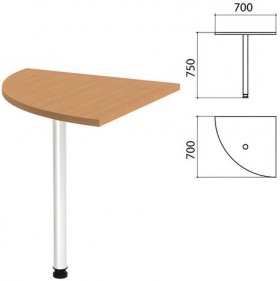 Стол приставной угловой &quot;Этюд&quot;, 700х700х750 мм, цвет бук бавария (КОМПЛЕКТ)