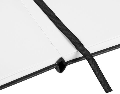 Скетчбук, белая бумага 140 г/м2 130х210 мм, 80 л., КОЖЗАМ, резинка, BRAUBERG ART CLASSIC, черный, 113183