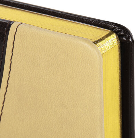 Ежедневник датированный 2023 А5 138x213 мм BRAUBERG "De Luxe", под кожу, коричневый/бежевый, 114022