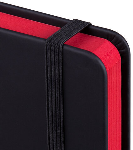 Ежедневник датированный 2023 А5 138x213 мм BRAUBERG "Original", под кожу, черный/красный, 114123