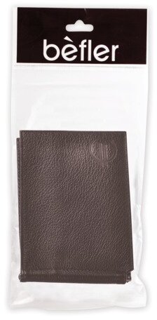 Зажим для купюр BEFLER "Грейд", натуральная кожа, тиснение, 120х86 мм, коричневый, Z.9.-9