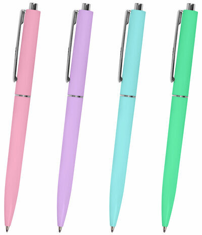 Ручка шариковая автоматическая BRAUBERG X17 PASTEL, СИНЯЯ, стандартный узел 0,7 мм, линия письма 0,5 мм, 144155