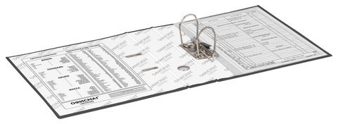 Папка-регистратор ОФИСМАГ с арочным механизмом, покрытие из ПВХ, 75 мм, черная, 225748