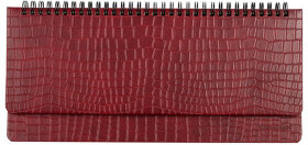 Планинг настольный недатированный (305х140 мм) BRAUBERG &quot;Alligator&quot;, кожзам, 60 л., бордовый, 126194