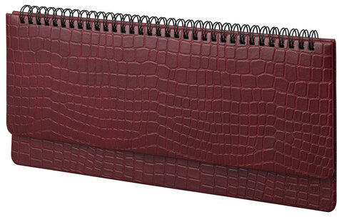 Планинг настольный недатированный (305х140 мм) BRAUBERG "Alligator", кожзам, 60 л., бордовый, 126194