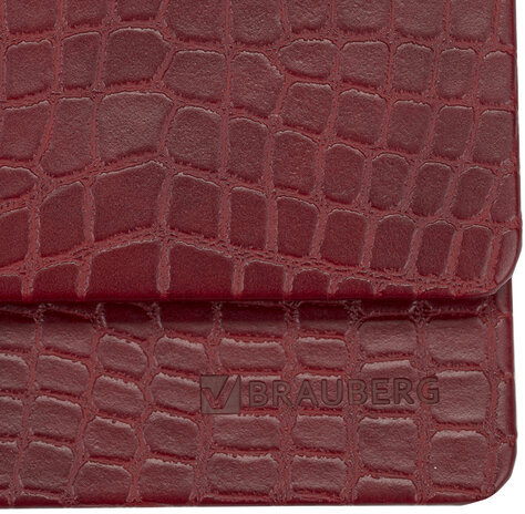 Планинг настольный недатированный (305х140 мм) BRAUBERG "Alligator", кожзам, 60 л., бордовый, 126194