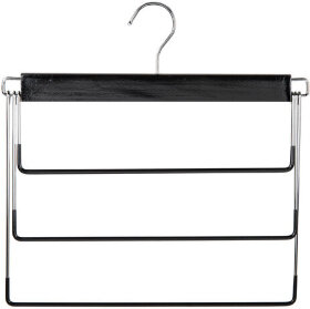 Вешалка-плечики качели 3 секции, металлическая, для юбок и брюк, ПВХ-покрытие, BRABIX, 607473