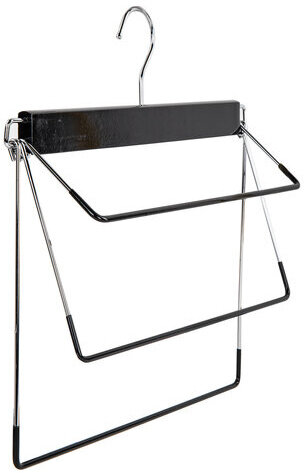 Вешалка-плечики качели 3 секции, металлическая, для юбок и брюк, ПВХ-покрытие, BRABIX, 607473