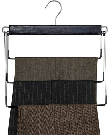 Вешалка-плечики качели 3 секции, металлическая, для юбок и брюк, ПВХ-покрытие, BRABIX, 607473