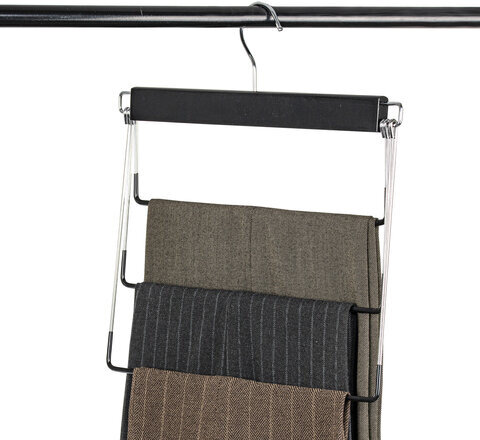 Вешалка-плечики качели 3 секции, металлическая, для юбок и брюк, ПВХ-покрытие, BRABIX, 607473