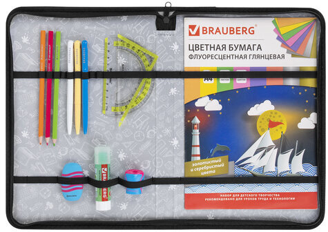 Папка на молнии BRAUBERG А4 с ручкой, с органайзером, 1 отделение, "Savage lion", 272218