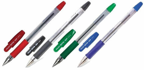 Ручка шариковая масляная с грипом PILOT "BPS-GP", ЗЕЛЕНАЯ, корпус прозрачный, узел 0,7 мм, линия письма 0,32 мм, BPS-GP-F