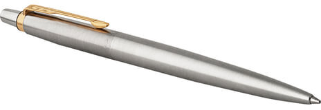 Ручка гелевая PARKER "Jotter Stainless Steel GT", корпус серебристый, позолоченные детали, черная, 2020647