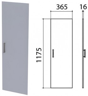 Дверь ЛДСП средняя &quot;Монолит&quot;, 365х16х1175 мм, цвет серый, ДМ42.11
