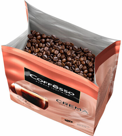 Кофе в зернах COFFESSO "Crema", 1 кг, 102486