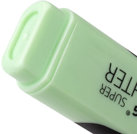 Текстовыделитель BRAUBERG "SUPER PASTEL", МЯТА, прорезиненный корпус, линия 1-5 мм, 151748