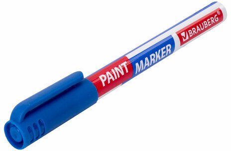 Маркер-краска лаковый EXTRA (paint marker) 1 мм, СИНИЙ, УСИЛЕННАЯ НИТРО-ОСНОВА, BRAUBERG, 151961