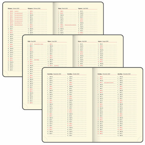 Ежедневник датированный 2025, А5, 138x213 мм, BRAUBERG "Cayman", под кожу, черный/коричневый, 115770