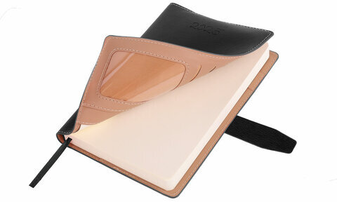 Ежедневник датированный 2025, А5, 143х218 мм, BRAUBERG "Journal", под кожу, застежка, органайзер, черный, 115882