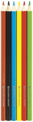 Карандаши цветные BRAUBERG "Wonderful butterfly", 6 цветов, заточенные, картонная упаковка с блестками, 180522