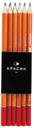 Карандаш чернографитный КРАСИН, 1 шт., "РедТоп", 4В, корпус тонированный, заточенный, 01GW4B4201H