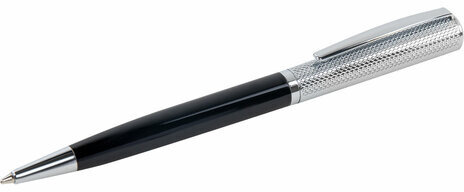 Ручка подарочная шариковая GALANT "Hector", корпус черный/серебро, детали серебро, узел 0,7 мм, линия письма 0,5 мм, синяя, 144173