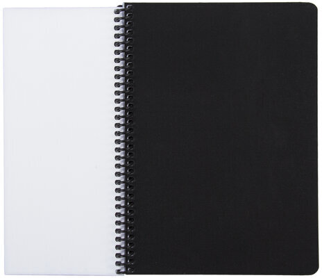 Тетрадь А5, 80 листов, BRAUBERG "Metropolis", спираль пластиковая, клетка, обложка пластик, ЧЕРНЫЙ, 403398