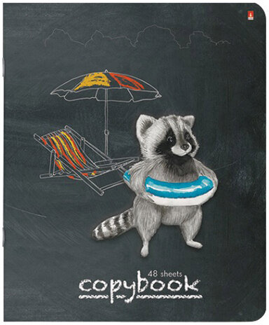 Тетрадь А5 48 л. АЛЬТ скоба, клетка, Soft Touch, "КАНИКУЛЫ ЕНОТА" (5 видов), 7-48-553