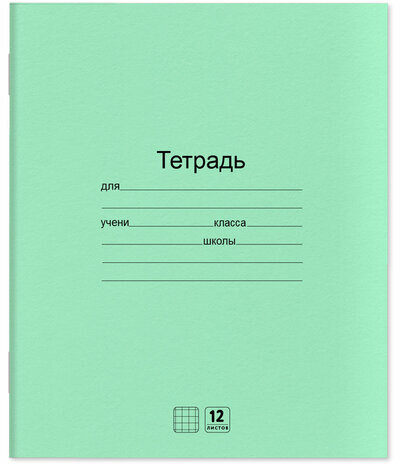 Тетради ДЭК 12 л. КОМПЛЕКТ 10 шт. с ЗЕЛЁНОЙ обложкой, ЮНЛАНДИЯ, клетка, 106746