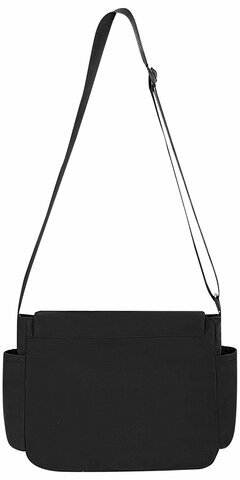 Сумка на плечо большая HEIKKI STREAM (ХЕЙКИ) два отделения, боковые карманы, А4, черная, 26х32х11 см, 272641