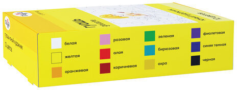 Гуашь ГАММА "Юный художник NEW", 12 цветов по 17,5 мл, картонная упаковка, 221008