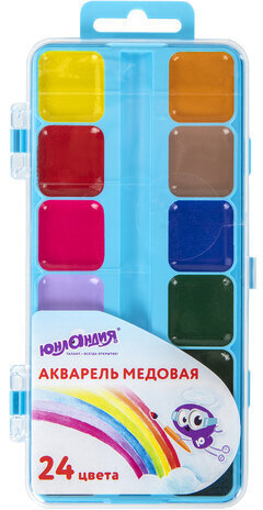 Краски акварельные ЮНЛАНДИЯ &quot;ЮНЛАНДИК-ХУДОЖНИК&quot;, медовые, 24 цвета, КЛАССИЧЕСКИЕ, пластик, 192288